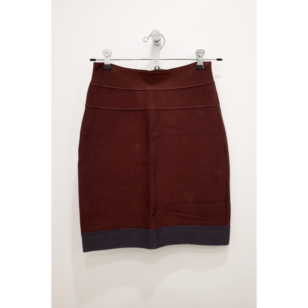 Herve Leger Maroon Bandage Skirt